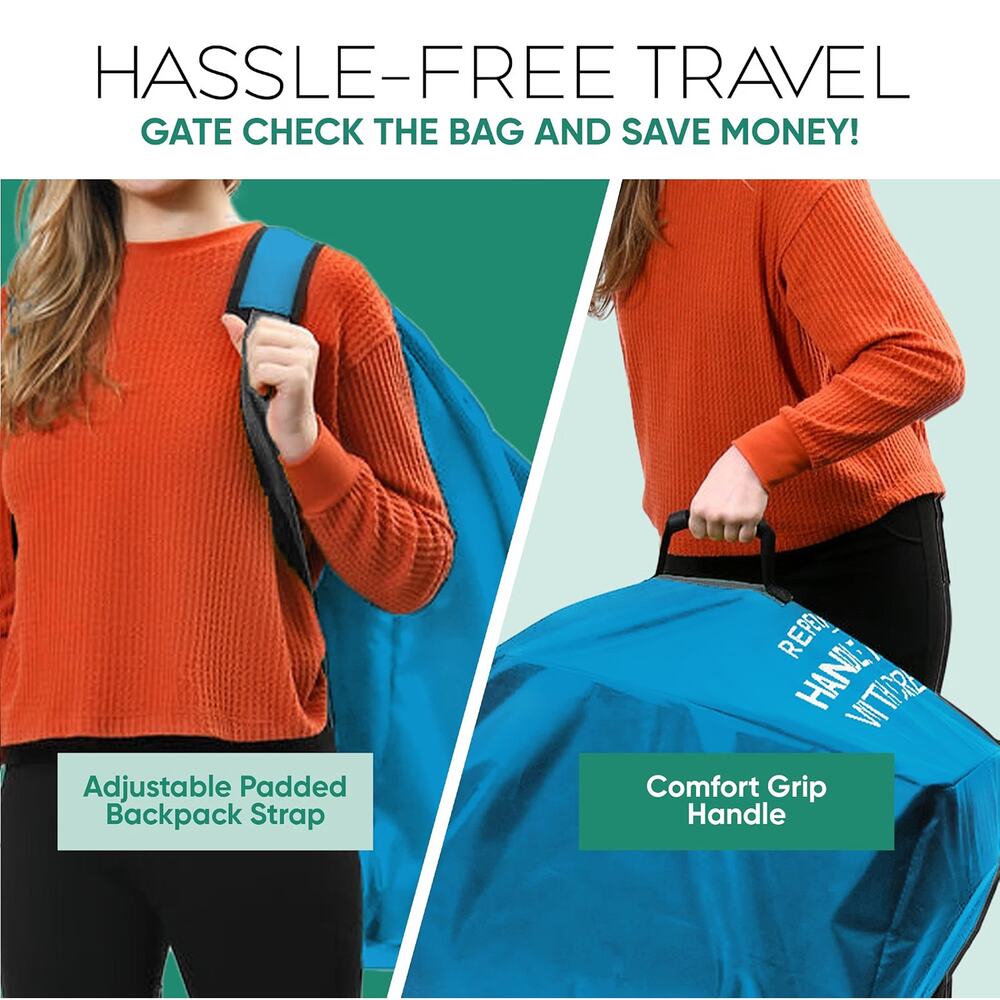 Large Stroller Travel Bag for Airplane, Fits Double & Jogging Strollers Water-Re - Picture 3 of 6